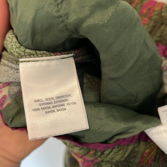 🌺🦜🦚Anthropologie Women’s green floral cropped wide leg pants size S - Picture 6 of 6